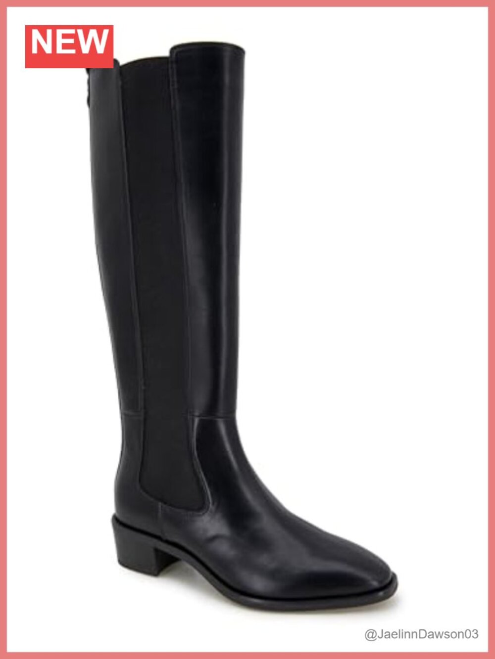 Faux Leather Knee-High Block Heel Pull-On Fashion Boots
